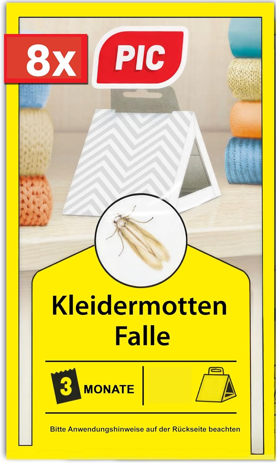 PIC Kleidermottenfalle 8x – Produktbild aus dem Amazonangebot