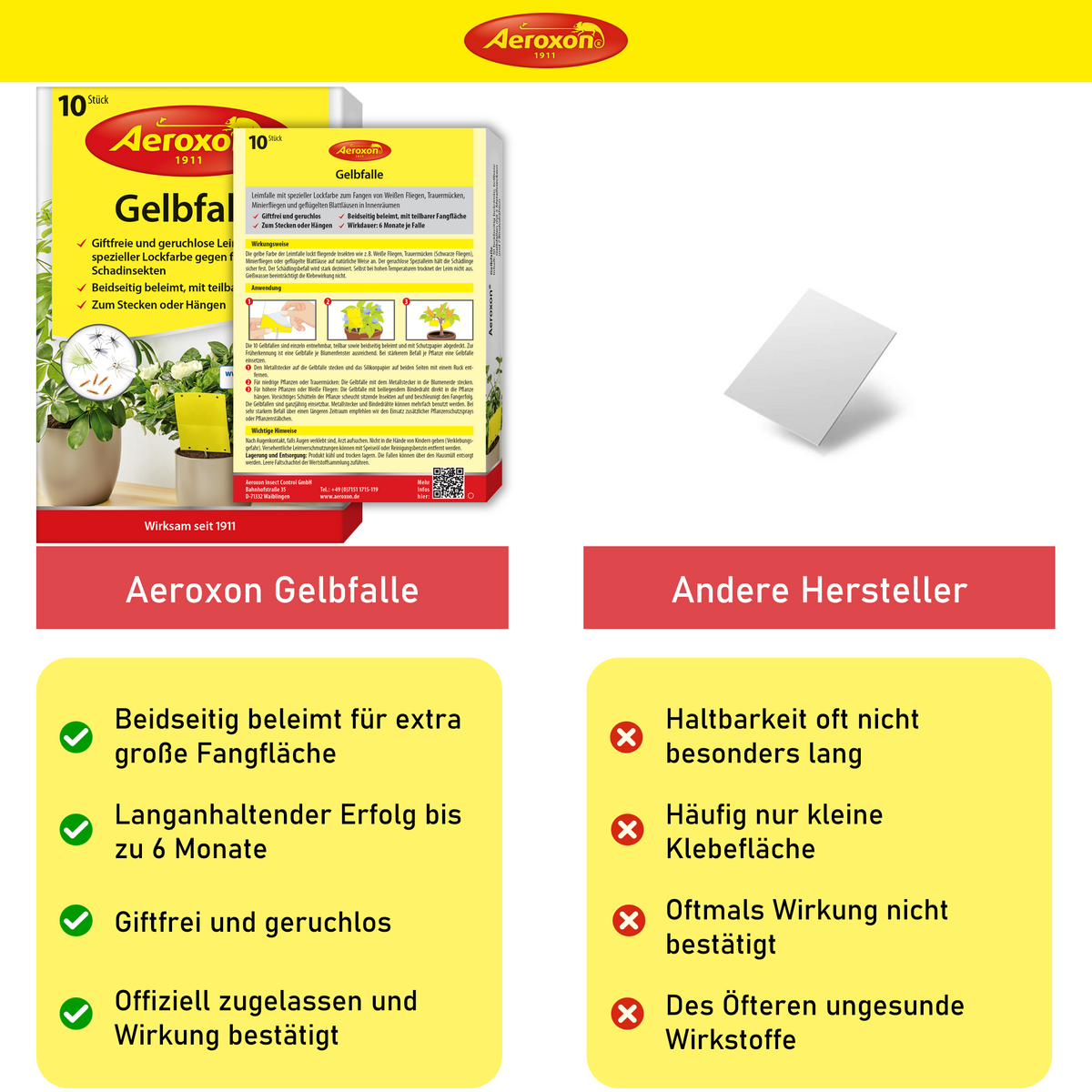 Aeroxon Gelbfalle (Gelbtafel, Gelbsticker)