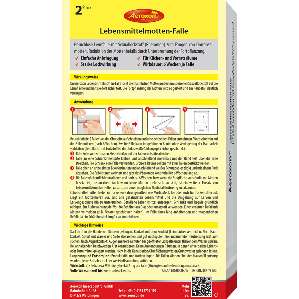 Aeroxon Lebensmittel Mottenfalle