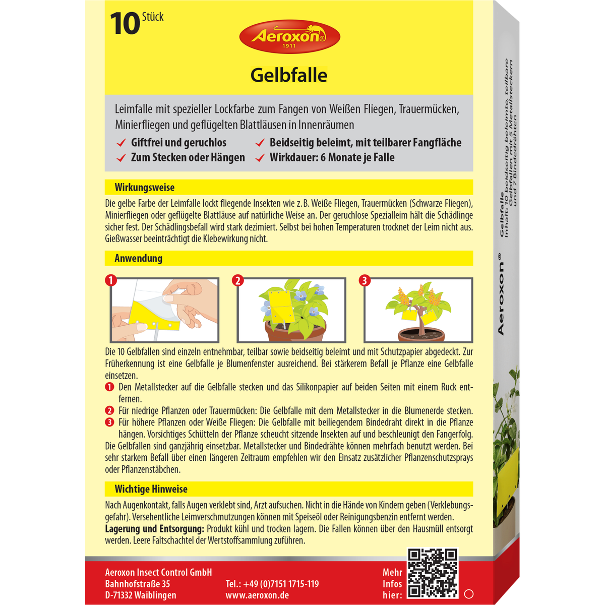 Aeroxon Gelbfalle (Gelbtafel, Gelbsticker)